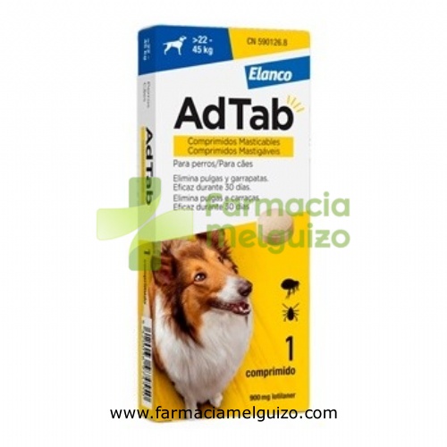 ADTAB 900 mg COMPRIMIDOS MASTICABLES PARA PERROS (>22-45 kg)