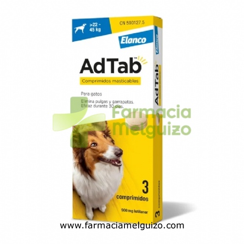 ADTAB 900 mg COMPRIMIDOS MASTICABLES PARA PERROS (>22-45 kg)