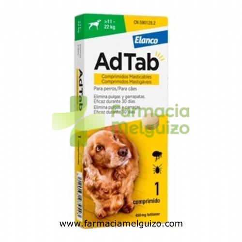 ADTAB 450 mg COMPRIMIDOS MASTICABLES PARA PERROS (>11-22 kg)