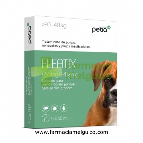 FLEATIX 268 mg / 241,2 mg SOLUCION PARA UNCION DORSAL PUNTUAL PARA PERROS GRANDES