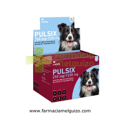 PULSIX 250 mg/1250 mg SOLUCION SPOT-ON PARA PERROS DE MAS DE 10 Kg HASTA 25 Kg