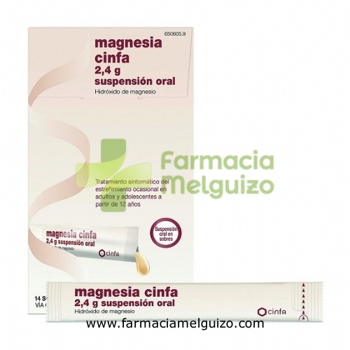 MAGNESIA CINFA 2,4 g SUSPENSION ORAL , 14 sobres