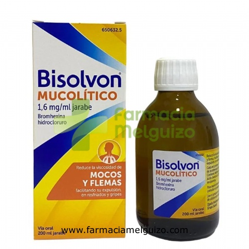 BISOLVON MUCOLITICO 1,6 mg/ ml JARABE, 1 frasco de 200 ml