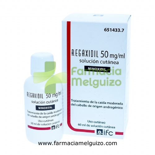 REGAXIDIL 50 mg/ml SOLUCION CUTANEA , 1 frasco de 60 ml