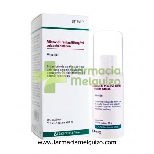 MINOXIDIL VIÑAS 50 mg/ml SOLUCION CUTANEA, 1 frasco de 60 ml