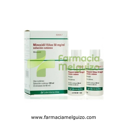 MINOXIDIL VIÑAS 50 mg/ml SOLUCION CUTANEA, 2 frascos de 60 ml