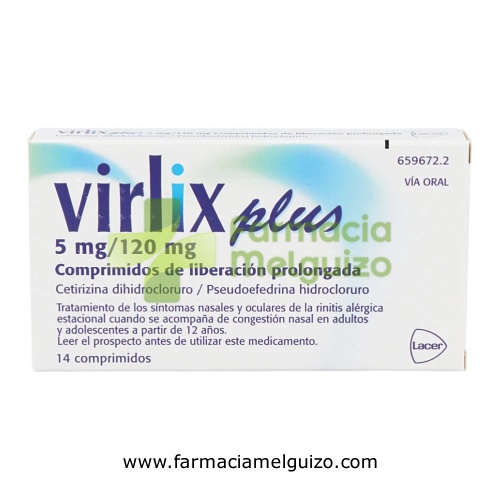 VIRLIX PLUS COMPRIMIDOS DE LIBERACION PROLONGADA  , 14 comprimidos