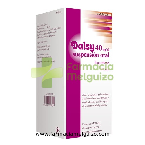 DALSY 40 mg/ml SUSPENSION ORAL , 1 frasco de 150 ml