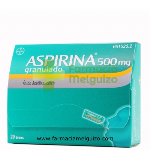 ASPIRINA 500 mg GRANULADO , 20 sobres