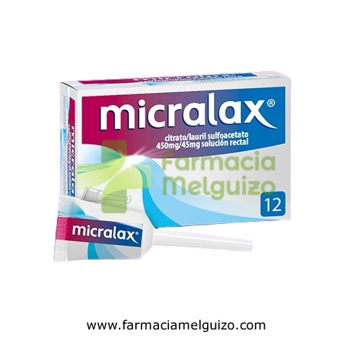 MICRALAX CITRATO/LAURIL SULFOACETATO 450 mg/45 mg solucion rectal , 12 enemas