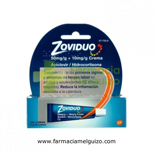 ZOVIDUO 50 mg/g + 10 mg/g CREMA , 1 tubo de 2 g