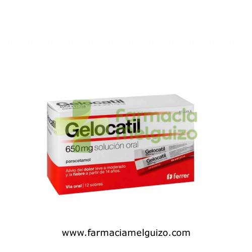 GELOCATIL 650 mg SOLUCION ORAL, 12 sobres