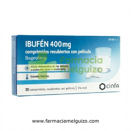 IBUFEN 400 mg COMPRIMIDOS RECUBIERTOS CON PELICULA 20 comprimidos