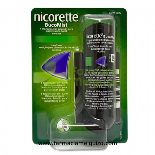 NICORETTE BUCOMIST 1 MG/PULSACION SOLUCION PARA PULVERIZACION BUCAL , 1x1 dispensador de 13,2 ml