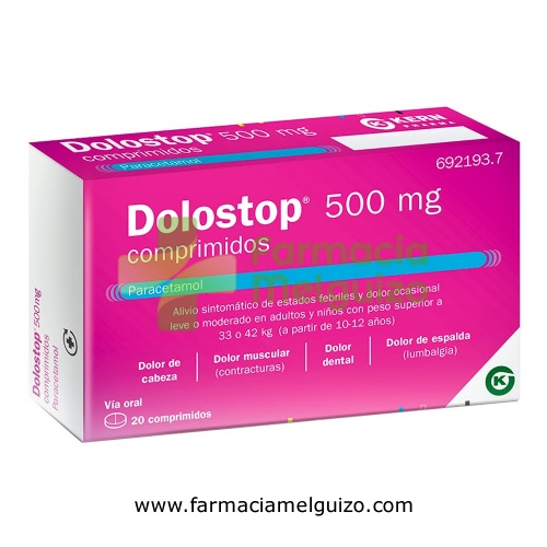 DOLOSTOP 500 MG COMPRIMIDOS , 20 comprimidos