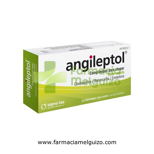 ANGILEPTOL COMPRIMIDOS PARA CHUPAR SABOR MENTA, 30 comprimidos