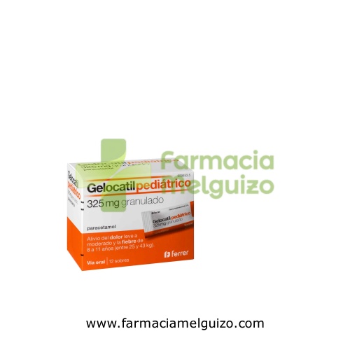 GELOCATIL PEDIATRICO 325 mg granulado , 12 sobres