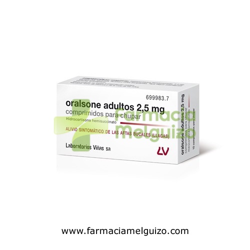 ORALSONE  ADULTOS 2,5 mg COMPRIMIDOS PARA CHUPAR, 12 comprimidos