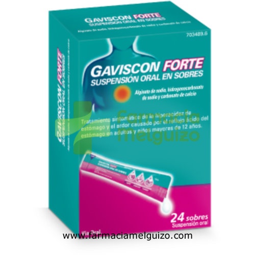 GAVISCON FORTE SUSPENSION ORAL EN SOBRES , 24 sobres