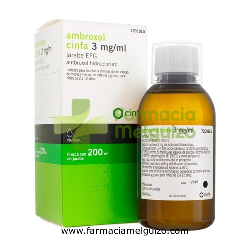 AMBROXOL CINFA 3 MG/ML JARABE EFG, Frasco de 200 ml (PET)