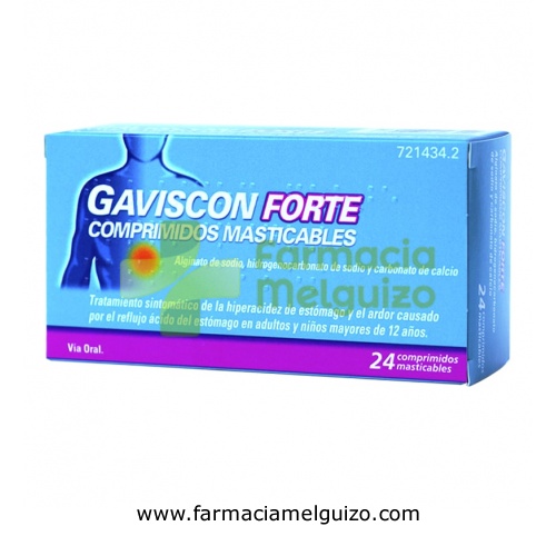 GAVISCON FORTE COMPRIMIDOS MASTICABLES,24 comprimidos