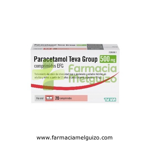 PARACETAMOL TEVA GROUP 500 MG COMPRIMIDOS EFG 20 comprimidos