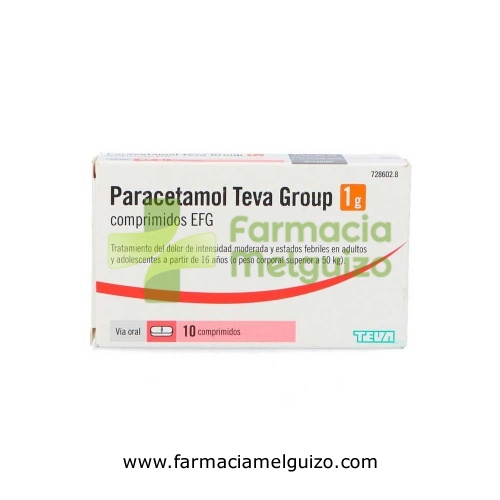 PARACETAMOL TEVA GROUP 1 G COMPRIMIDOS EFG 10 comprimidos