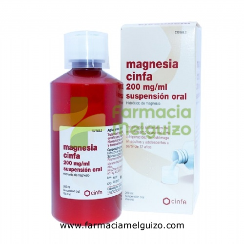 MAGNESIA CINFA 200 mg/ ml SUSPENSION ORAL, 1 frasco de 260 ml