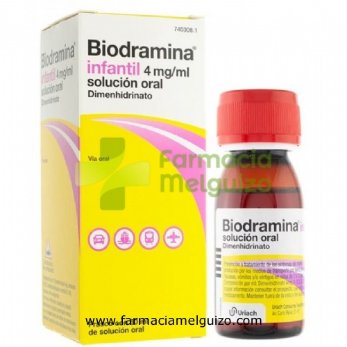 BIODRAMINA  INFANTIL 4 mg/ml SOLUCION ORAL , 1 frasco de 60 ml