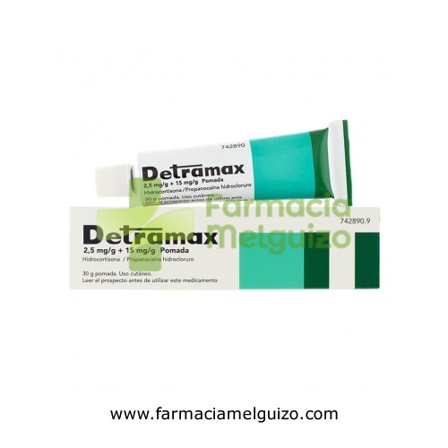 DETRAMAX 2,5 mg/g + 15 mg/g POMADA , 1 tubo de 30 g