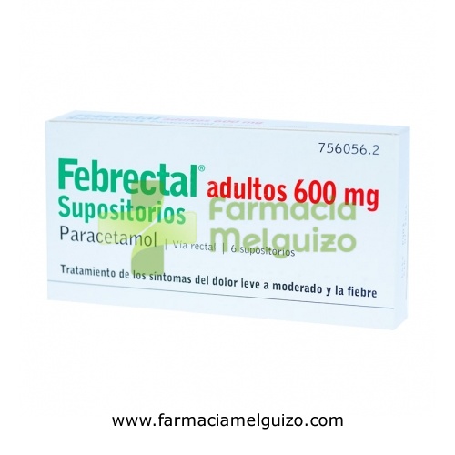 FEBRECTAL ADULTOS 600 MG SUPOSITORIOS , 6 supositorios