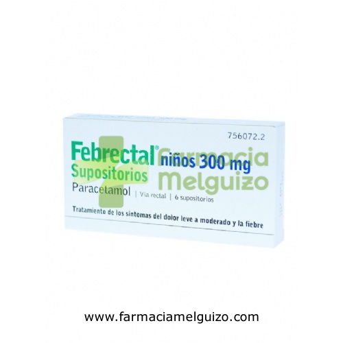 FEBRECTAL NIÑOS 300 MG SUPOSITORIOS , 6 supositorios