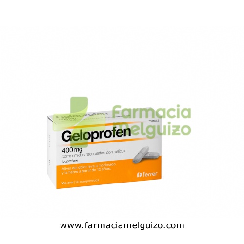 GELOPROFEN 400 MG COMPRIMIDOS RECUBIERTOS CON PELICULA, 20 comprimidos