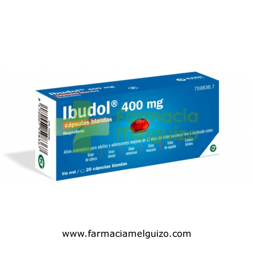 IBUDOL 400 MG CAPSULAS BLANDAS, 20 cápsulas (PVC/PVDC/Al)
