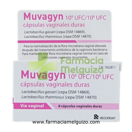 MUVAGYN 10E8 UFC/10E8 UFC CAPSULAS VAGINALES DURAS, 8 cápsulas