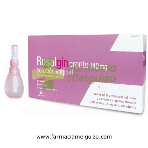 ROSALGIN PRONTO 140 mg SOLUCIÓN VAGINAL, 5 envases unidosis de 140 ml