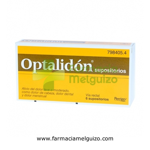 OPTALIDON 500 MG/75MG SUPOSITORIOS  , 6 supositorios