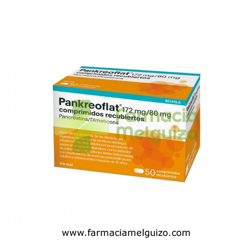 PANKREOFLAT 172 MG/80 MG COMPRIMIDOS RECUBIERTOS  50 comprimidos