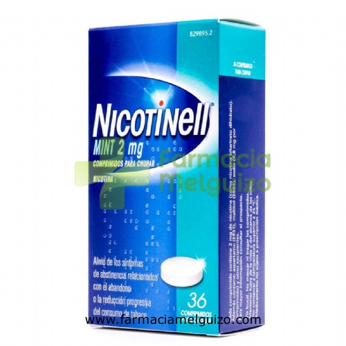 NICOTINELL MINT 2 mg COMPRIMIDOS PARA CHUPAR, 36 comprimidos