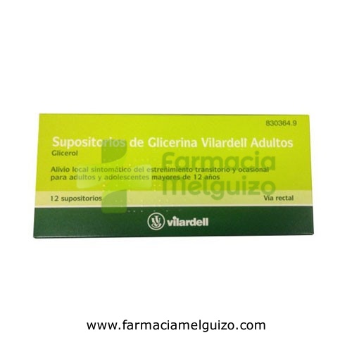 SUPOSITORIOS DE GLICERINA VILARDELL ADULTOS, 12 supositorios