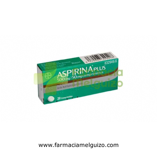 ASPIRINA PLUS 500 mg/ 50 mg COMPRIMIDOS , 20 comprimidos