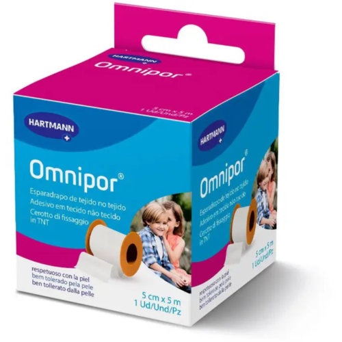 Esparadrapo hipoalergico omnipor papel 1 unidad 5 m x 5 cm - omnipor papel