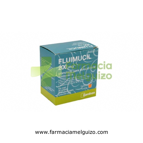 FLUIMUCIL 200 mg GRANULADO PARA SOLUCION ORAL , 30 sobres