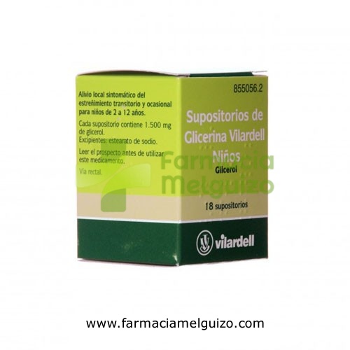 SUPOSITORIOS DE GLICERINA VILARDELL NIÑOS, 18 supositorios