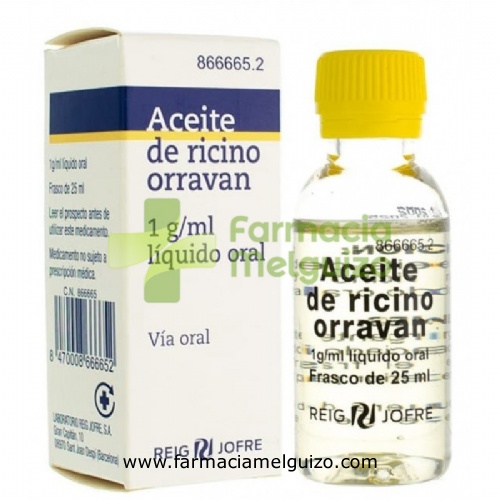 ACEITE RICINO ORRAVAN 1G/ML LIQUIDO ORAL, 1 frasco de 25 ml
