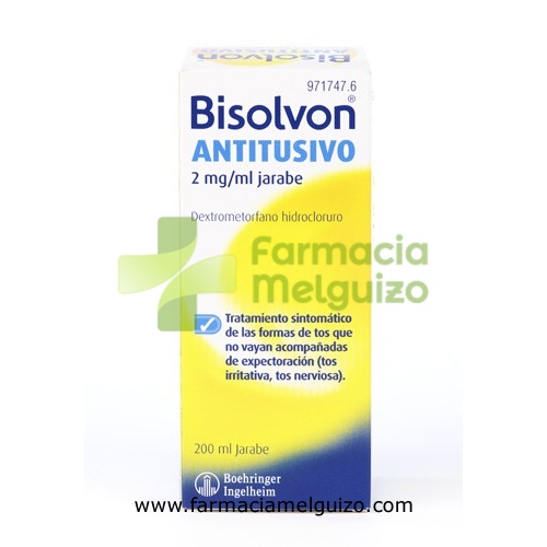 BISOLVON ANTITUSIVO 2 mg/ ml JARABE, 1 frasco de 200 ml