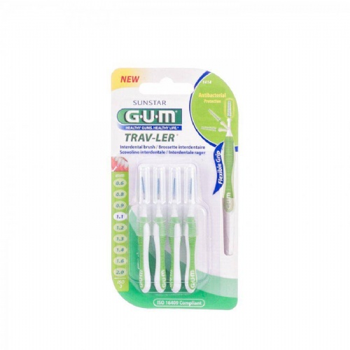 CEPILLO INTERDENTAL VIAJE - GUM 1414 TRAV-LER (ULTRAFINO 1.1 MM CONICO 6U)