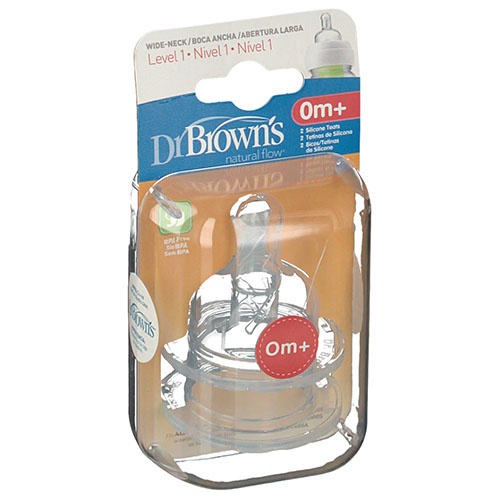 TETINA SILICONA BOCA ANCHA - DR BROWN´S NATURAL FLOW (RECIEN NACIDO N1 3 U)