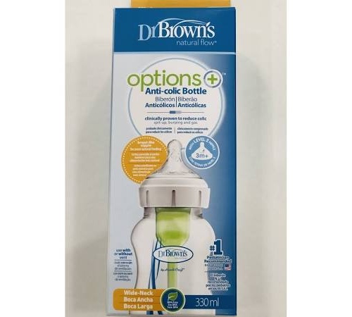 Dr Browns Biberón Boca Ancha Options+ Tetina Nivel 2 (+3m) 330 ml