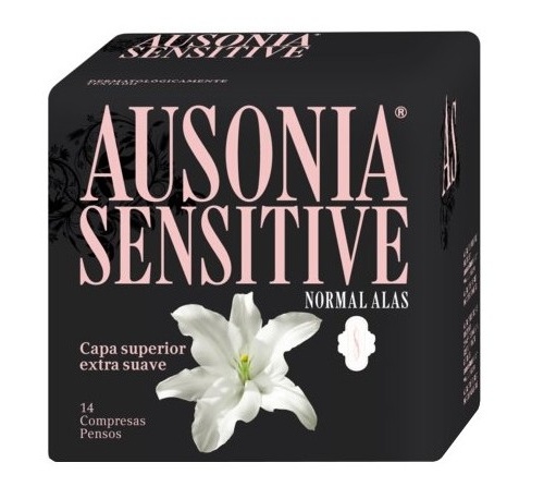Compresas higienicas femeninas - ausonia sensitive (normal con alas 14 u)